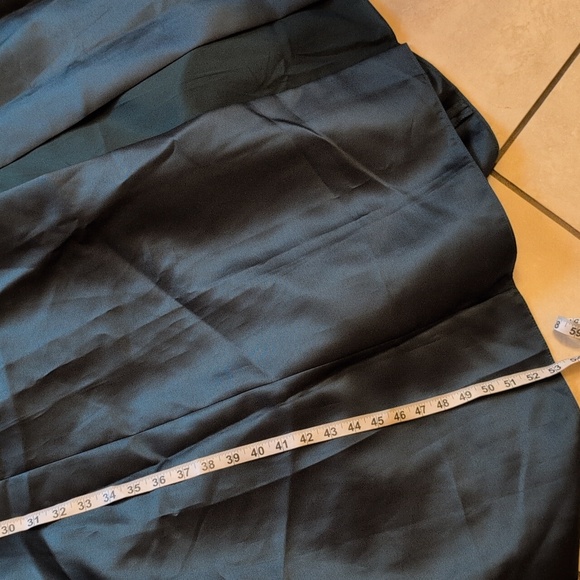 NWT Alfred Sung Strapless A-line Satin Gown Modern Bow Detail Evergreen 14 - Picture 10 of 13